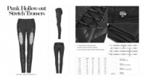  Punk Hollow-out Stretch Trousers Punk Rave WK-346XCF/BK -  