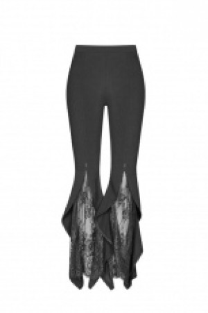  Gothic Flared Lace Leggings Punk Rave WK-347DDF/BK -  