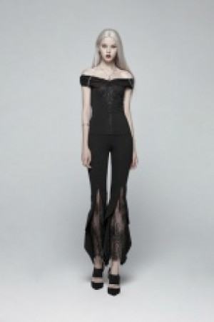  Gothic Flared Lace Leggings Punk Rave WK-347DDF/BK -  