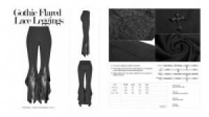  Gothic Flared Lace Leggings Punk Rave WK-347DDF/BK -  