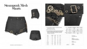  Steampunk Mesh Shorts Punk Rave WK-350XDF/BK -  