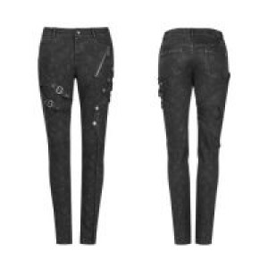  Punk Floral Denim Trousers Punk Rave WK-355XCF/BK -  