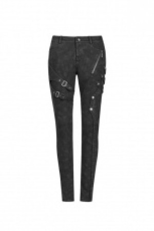  Punk Floral Denim Trousers Punk Rave WK-355XCF/BK -  