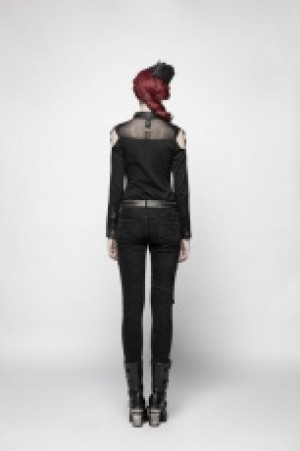  Punk Floral Denim Trousers Punk Rave WK-355XCF/BK -  