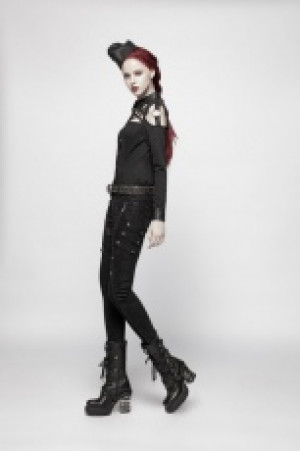  Punk Floral Denim Trousers Punk Rave WK-355XCF/BK -  