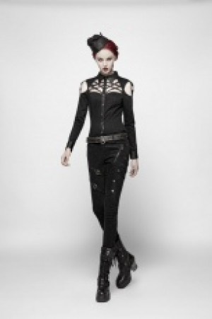  Punk Floral Denim Trousers Punk Rave WK-355XCF/BK -  