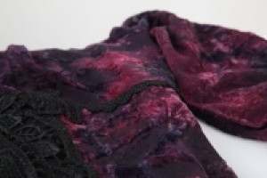  Flocking Dark Violet Gothic Long Dress Punk Rave Q-265U/BK-VI -  