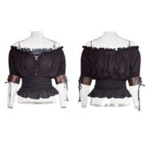  Steampunk Slash Neck T-shirt Punk Rave T-444/BK -  