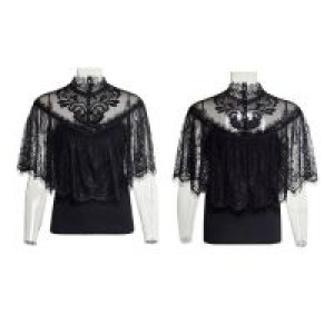  Gothic Lace Shrug Shawl T-shirts Punk Rave T-455/BK -  