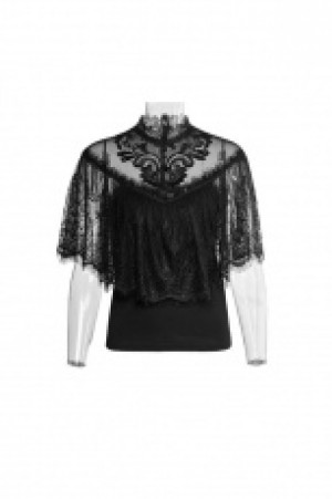  Gothic Lace Shrug Shawl T-shirts Punk Rave T-455/BK -  
