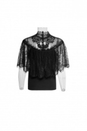  Gothic Lace Shrug Shawl T-shirts Punk Rave T-455/BK -  