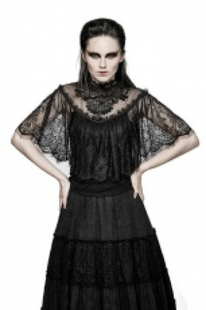  Gothic Lace Shrug Shawl T-shirts Punk Rave T-455/BK -  