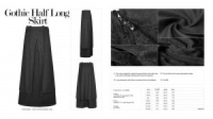 Gothic Half Long Skirt Punk Rave Q-340/BK -  