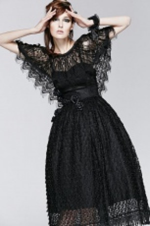  Gothic Lace Two Wear Cappa Punk Rave S-151/BK -  
