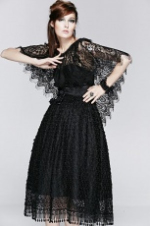  Gothic Lace Two Wear Cappa Punk Rave S-151/BK -  
