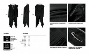  Witch Gown With Irregular Sweep Punk Rave PY-134/BK -  