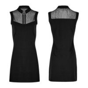  PUNK Dark Black Mosaic Mesh Small Stand Collar Dress Punk Rave OPQ-231LQF/BK -  