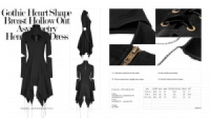  Gothic heart shape breast hollow out asymmetry hem laced dress Punk Rave OPQ-238LQF/BK -  
