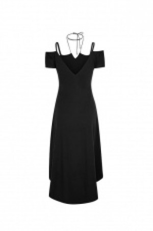  Goth strapless slim dress with rope necklace Punk Rave OPQ-246LQF/BK -  