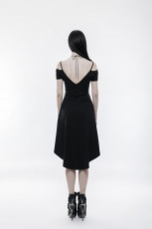  Goth strapless slim dress with rope necklace Punk Rave OPQ-246LQF/BK -  