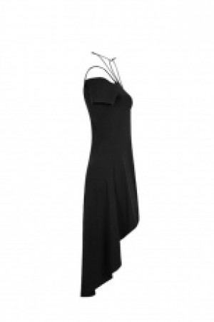  Goth strapless slim dress with rope necklace Punk Rave OPQ-246LQF/BK -  