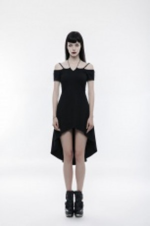  Goth strapless slim dress with rope necklace Punk Rave OPQ-246LQF/BK -  