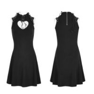  Goth heart shape breast hollow out laced dress Punk Rave OPQ-249LQF/BK -  