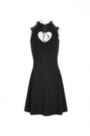  Goth heart shape breast hollow out laced dress Punk Rave OPQ-249LQF/BK -  