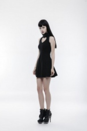  Goth heart shape breast hollow out laced dress Punk Rave OPQ-249LQF/BK -  