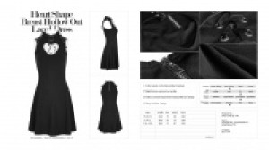  Goth heart shape breast hollow out laced dress Punk Rave OPQ-249LQF/BK -  