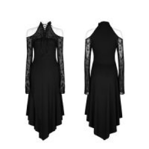  Gothic Dark lace spliced Off the shoulder Dress Punk Rave OPQ-250LQF/BK -  