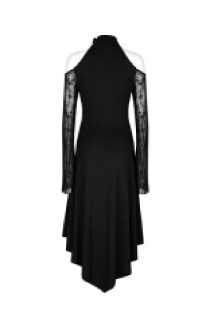  Gothic Dark lace spliced Off the shoulder Dress Punk Rave OPQ-250LQF/BK -  