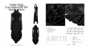  Gothic Dark lace spliced Off the shoulder Dress Punk Rave OPQ-250LQF/BK -  