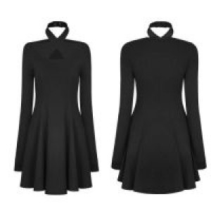  Cross Sleeve Neck Dress Punk Rave OPQ-281LQF/BK -  