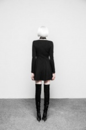  Cross Sleeve Neck Dress Punk Rave OPQ-281LQF/BK -  