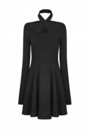  Cross Sleeve Neck Dress Punk Rave OPQ-281LQF/BK -  