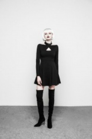  Cross Sleeve Neck Dress Punk Rave OPQ-281LQF/BK -  