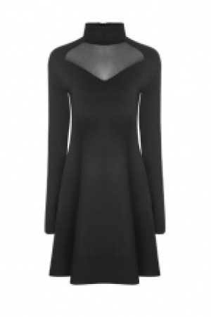  Diablo Series Hollow-out High-collar Dress -  1