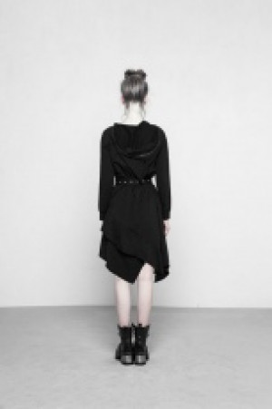  Stitching Asymmetrical Dresses with Hood -  4