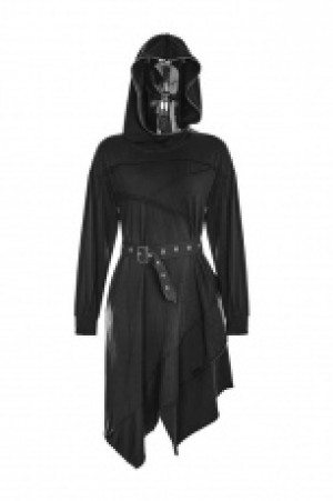  Stitching Asymmetrical Dresses with Hood -  1