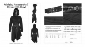  Stitching Asymmetrical Dresses with Hood -  8