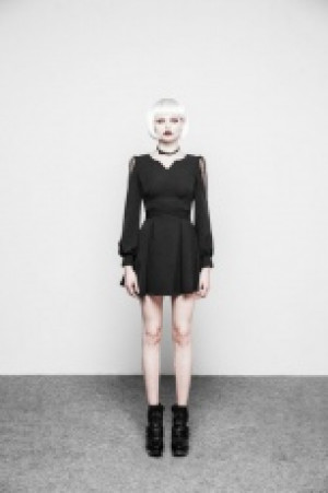  V-collar Dress Punk Rave OPQ-298LQF/BK -  