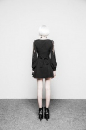  V-collar Dress Punk Rave OPQ-298LQF/BK -  