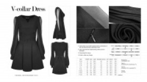  V-collar Dress Punk Rave OPQ-298LQF/BK -  