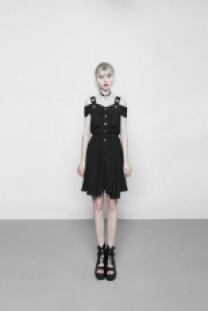 Suspenders Corns Shirt-style Chiffon Dress -  4