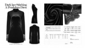  Dark lace Stitching A Pendulum Dress Punk Rave OPQ-300LQF/BK -  