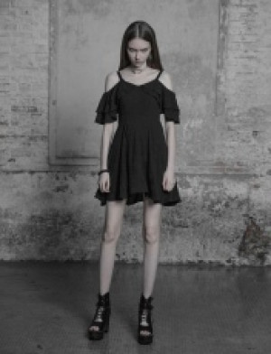  Lotus Leaf Chiffon Strap Dress Punk Rave OPQ-301LQF/BK -  