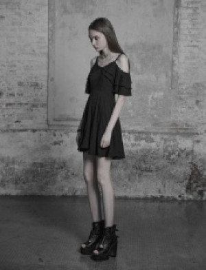  Lotus Leaf Chiffon Strap Dress Punk Rave OPQ-301LQF/BK -  