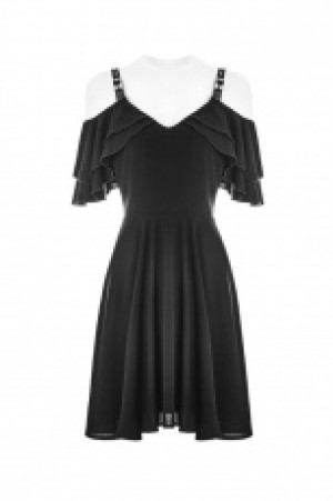  Lotus Leaf Chiffon Strap Dress Punk Rave OPQ-301LQF/BK -  