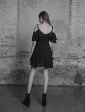  Lotus Leaf Chiffon Strap Dress Punk Rave OPQ-301LQF/BK -  
